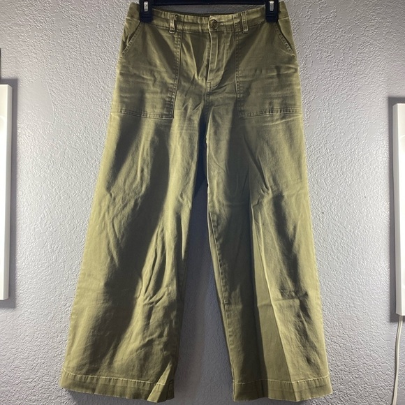 Forever 21 Green Capri Wide Leg High Waisted Pants - Picture 4 of 14